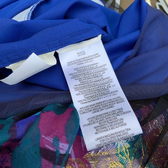 NWT $338 BCBGMAXAZRIA | Galia |  Strapless Fringe Hem Lace Corset Dress in Blue - Picture 14 of 16